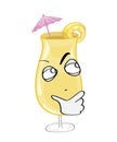 Curious internet meme illustration of pinacolada cocktail