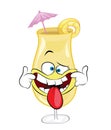 Annoying cartoon illustration of pinacolada cocktail