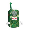 In love cartoon illustration of military radio station Royalty Free Stock Photo