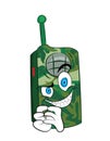 Evil cartoon illustration of military radio station Royalty Free Stock Photo