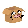 Happy internet meme illustration of cardboard box