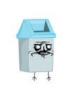 Troll internet meme illustration of trash can