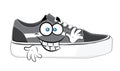 Happy cartoon illustration of fashionable shoes