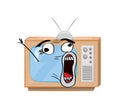 Crazy internet meme illustration of Old TV