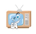 Evil cartoon illustration of Old TV