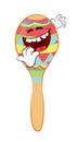 Laughing cartoon illustration of Maraca