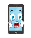 Scared illustration of smart phone
