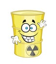 Happy cartoon illustration of Toxic waste barrel Royalty Free Stock Photo