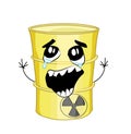 Crying internet meme illustration of Toxic waste barrel Royalty Free Stock Photo