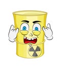 Punk cartoon illustration of Toxic waste barrel Royalty Free Stock Photo