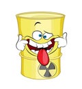 Annoying cartoon illustration of Toxic waste barrel Royalty Free Stock Photo