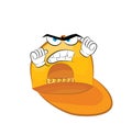 Angry cartoon illustration of golf cap