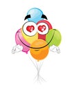 In love cartoon illustration of bunch of baloons