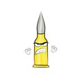 Angry cartoon illustration of bullet icon