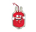 Annoying cartoon illustration of blood pack