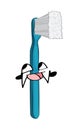 Happy internet meme illustration of toothbrush