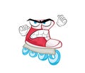 Angry cartoon illustration of rollerblade