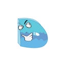 Curious internet meme illustration of blue letter D