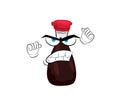 Angry cartoon illustration of soy sauce