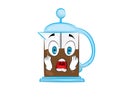 Scared illustration of french press coffee maker