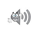 Happy cartoon illustration of volume speaker icon