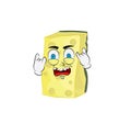 Punk cartoon illustration of yellow sponge