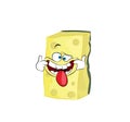 Annoying cartoon illustration of yellow sponge