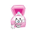 Happy cartoon illustration of engagement ring box Royalty Free Stock Photo