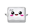 Cute cartoon illustration of Keyboard Alt button