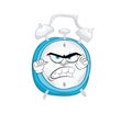 Angry cartoon illustration of alarm clock Royalty Free Stock Photo