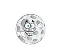 Happy cartoon illustration of full moon