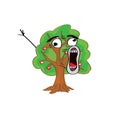 Crazy internet meme illustration of apple tree