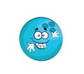 Happy cartoon illustration of bowling ball