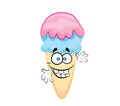 Happy cartoon illustration of bubble gum ice cream Royalty Free Stock Photo