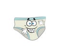 Happy cartoon illustration of men underwear