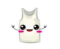 Cute cartoon illustration of grey tank top blank t shirt