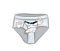 Angry cartoon illustration of men underwear boxers