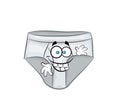 Happy cartoon illustration of men underwear boxers