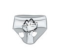 Comic internet meme illustration of men underwear boxers