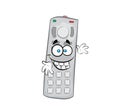 Happy cartoon illustration of TV remote control