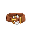 Curious internet meme illustration of leather belt