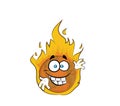 Happy cartoon illustration of burning earth globe Royalty Free Stock Photo