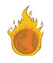 Burning earth globe Royalty Free Stock Photo