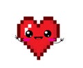 Cute cartoon illustration of pixelated heart