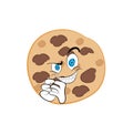 Evil cartoon illustration of chocolate cookie