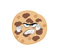 Angry cartoon illustration of chocolate cookie Royalty Free Stock Photo