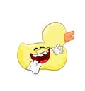 Laughing cartoon illustration of bathroom duck toy Royalty Free Stock Photo