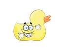 Happy cartoon illustration of bathroom duck toy Royalty Free Stock Photo
