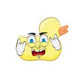 Punk cartoon illustration of bathroom duck toy Royalty Free Stock Photo