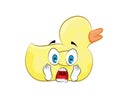 Scared illustration of bathroom duck toy Royalty Free Stock Photo